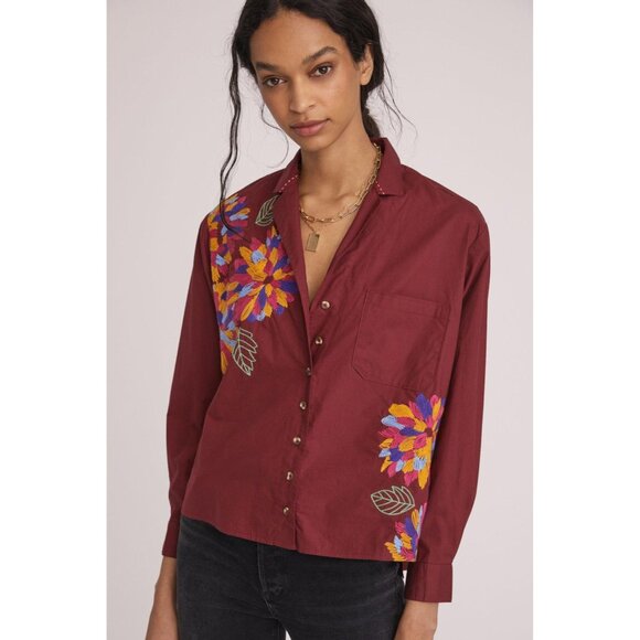 Anthropologie Maeve Embroidered Buttondown - Picture 7 of 13